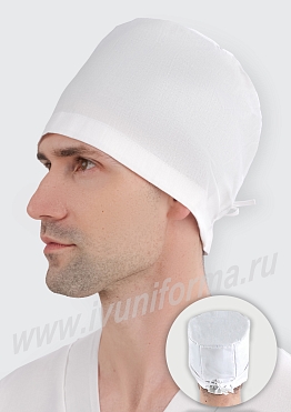 Колпак медицинский мужской белый бязь ГОСТ арт. ГУ-12-67-БЗ